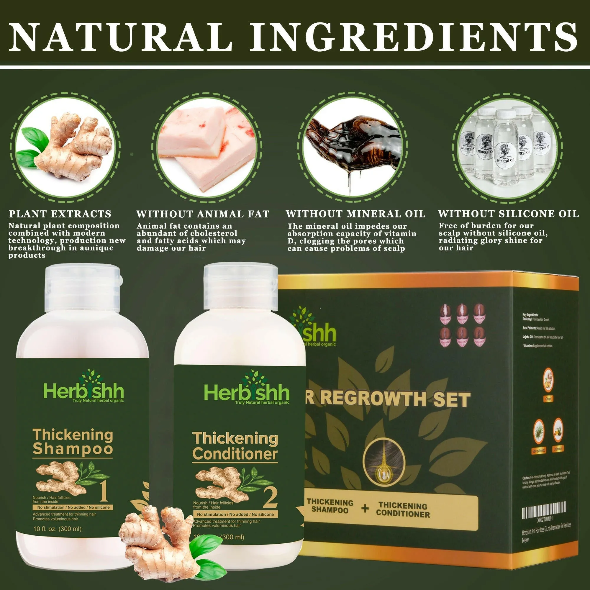 AS - Luxurious Combo -Thick Set, Ginger Oil & Argan Oil - Herbishh