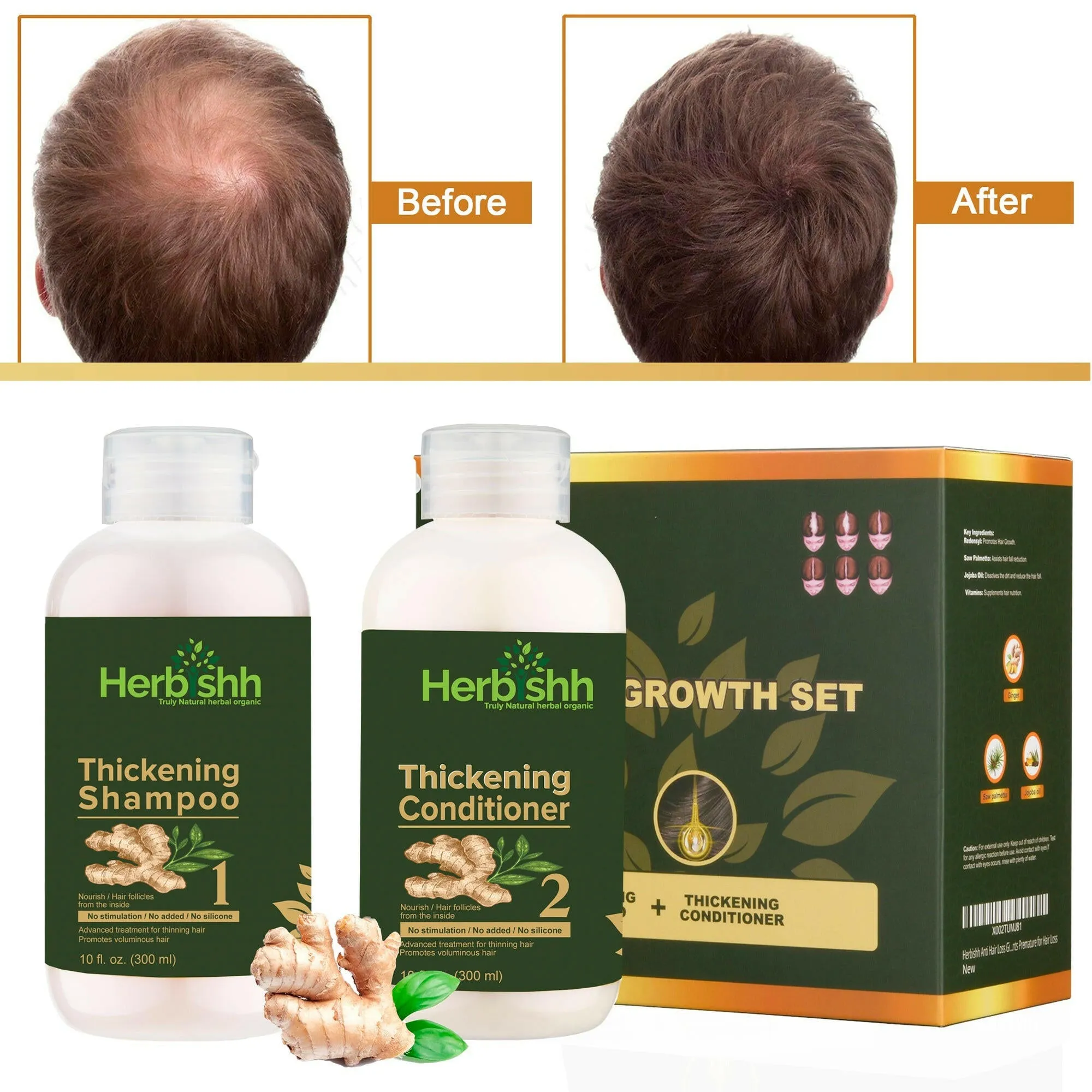 AS - Luxurious Combo -Thick Set, Ginger Oil & Argan Oil - Herbishh