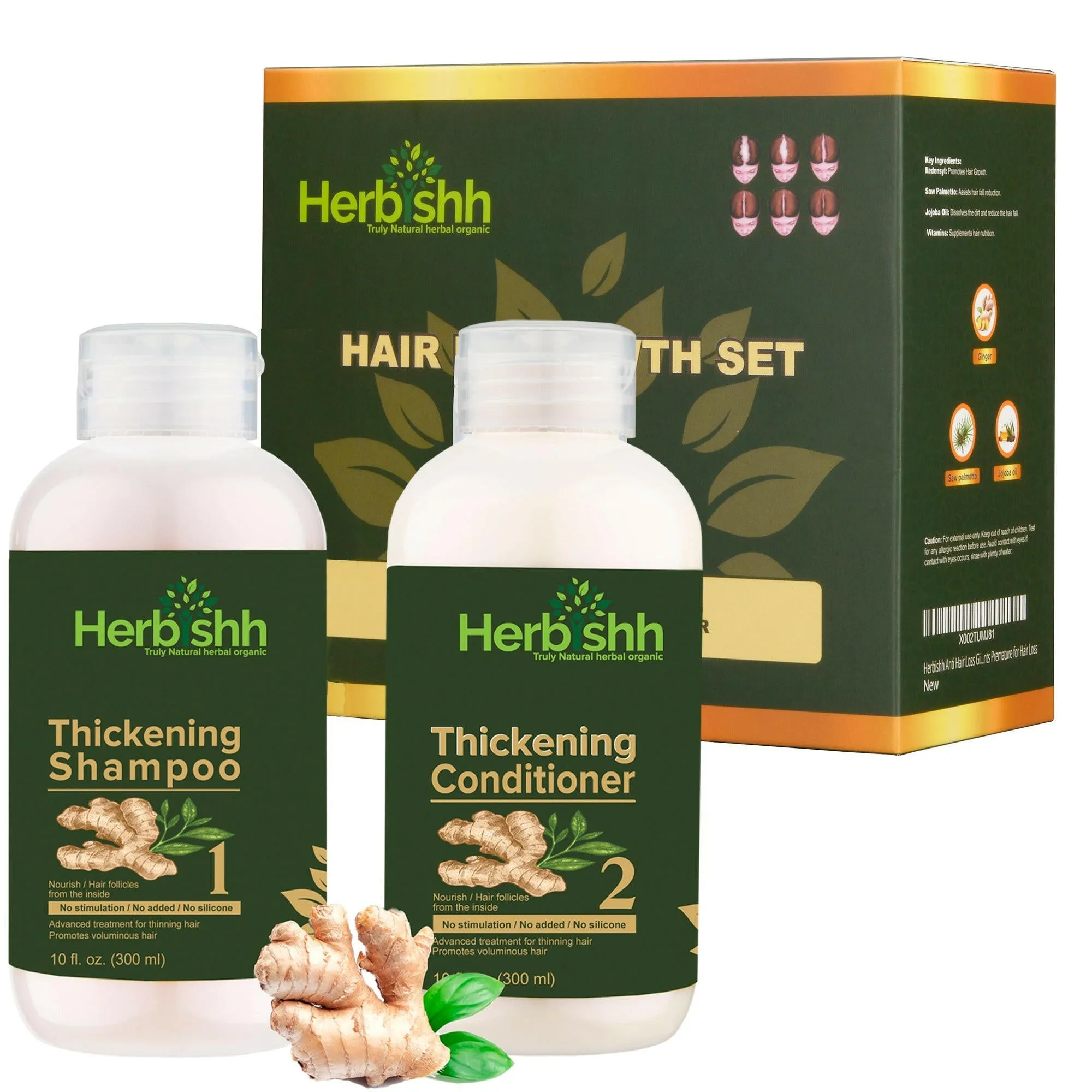 AS - Luxurious Combo -Thick Set, Ginger Oil & Argan Oil - Herbishh