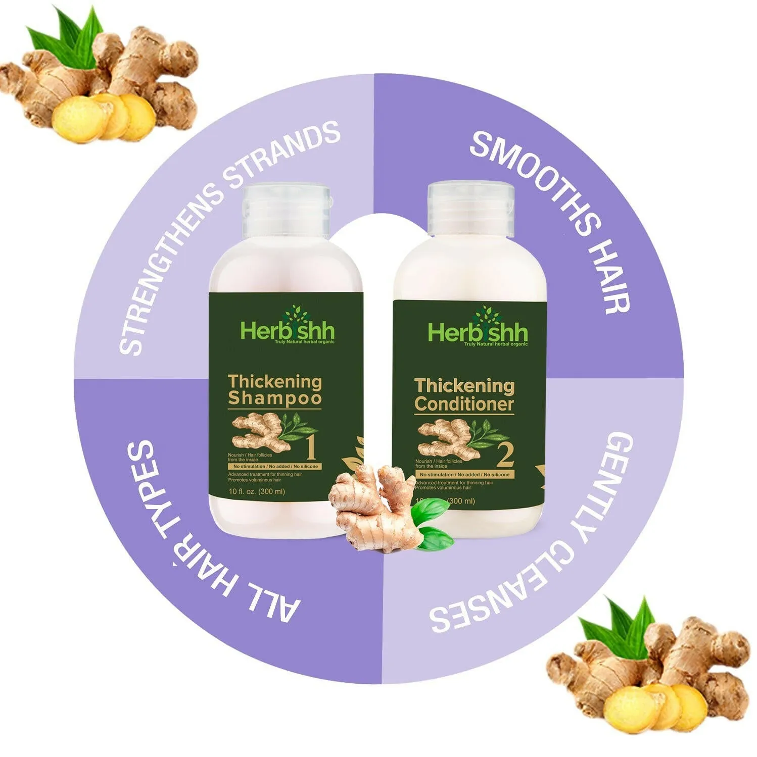 AS - Luxurious Combo -Thick Set, Ginger Oil & Argan Oil - Herbishh