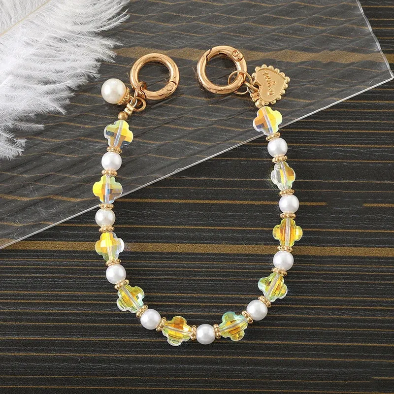 Baroque Pearl Phone Hand Chain - Elegant Beaded Wrist Strap for Bags & Phones