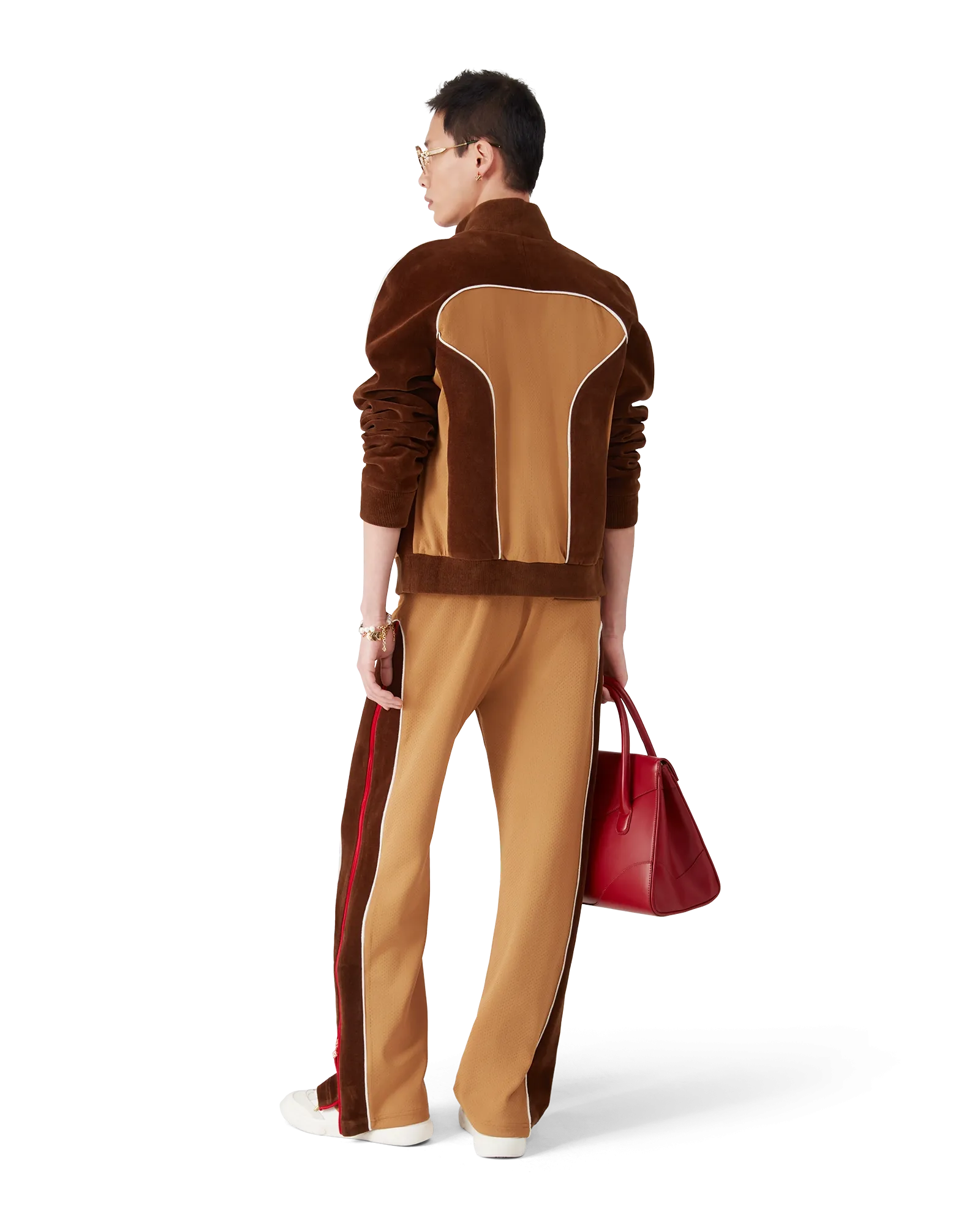 Chenille Panelled Track Pants