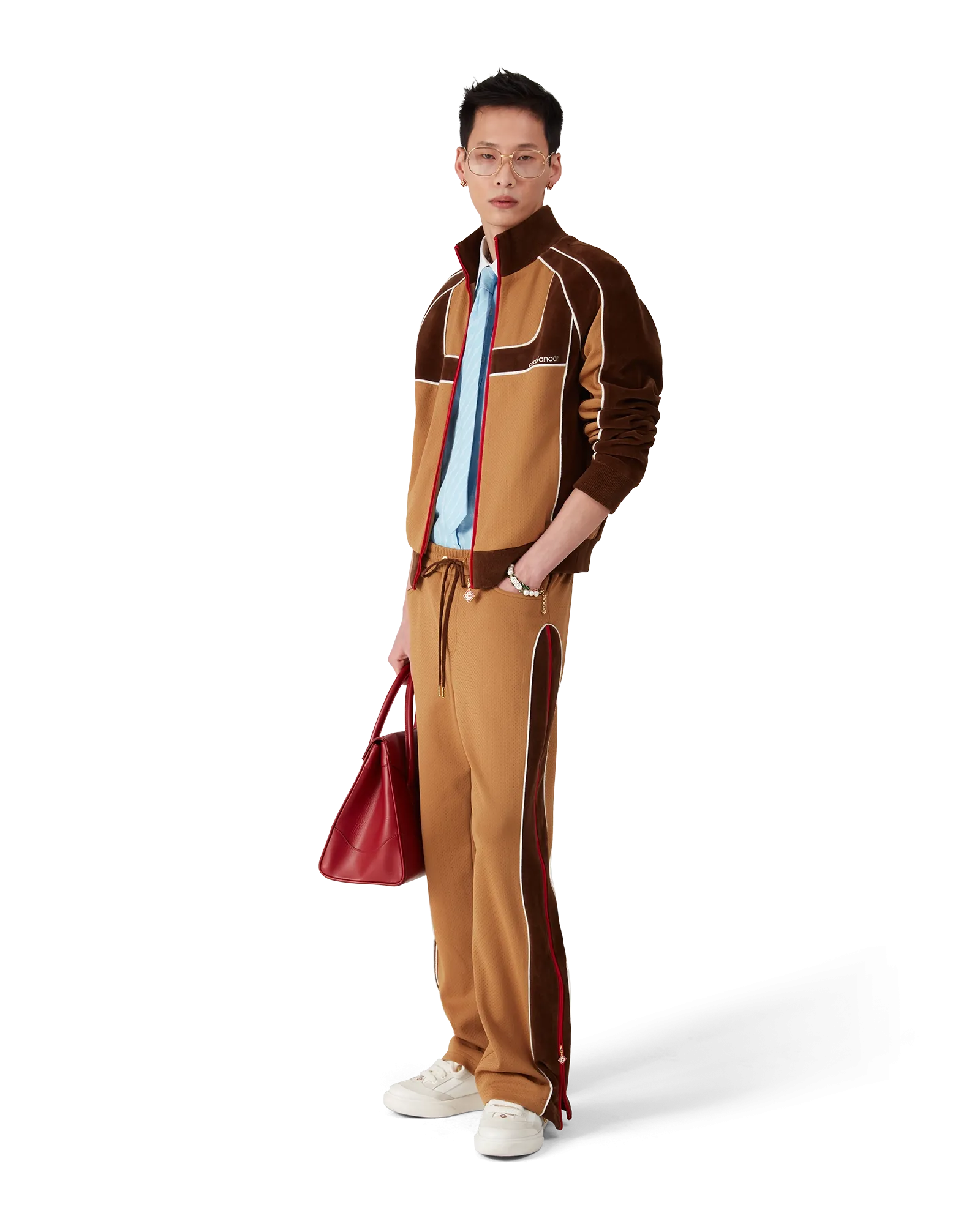 Chenille Panelled Track Pants