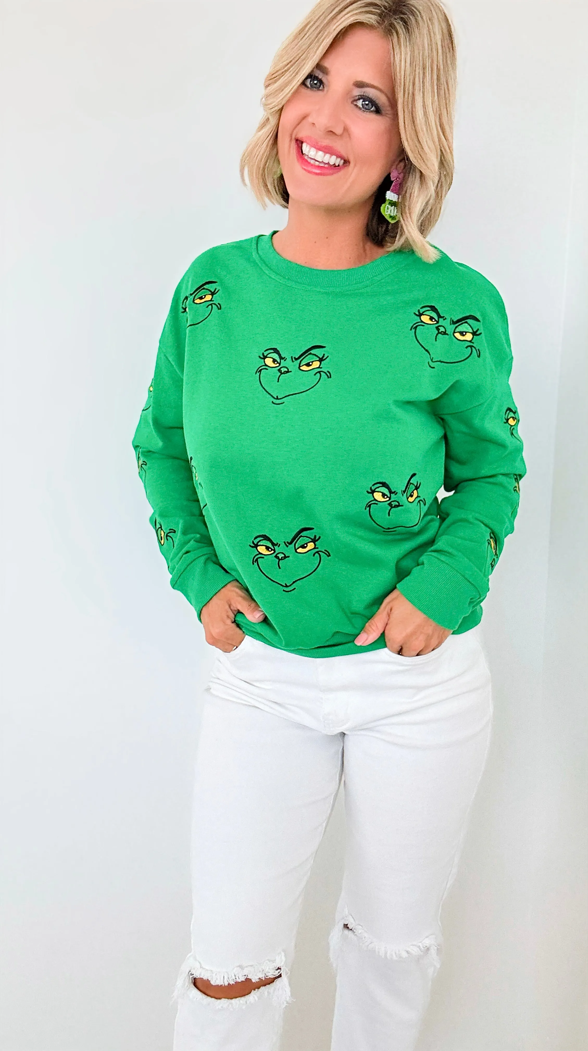 Grinch Embellished Sweatshirt