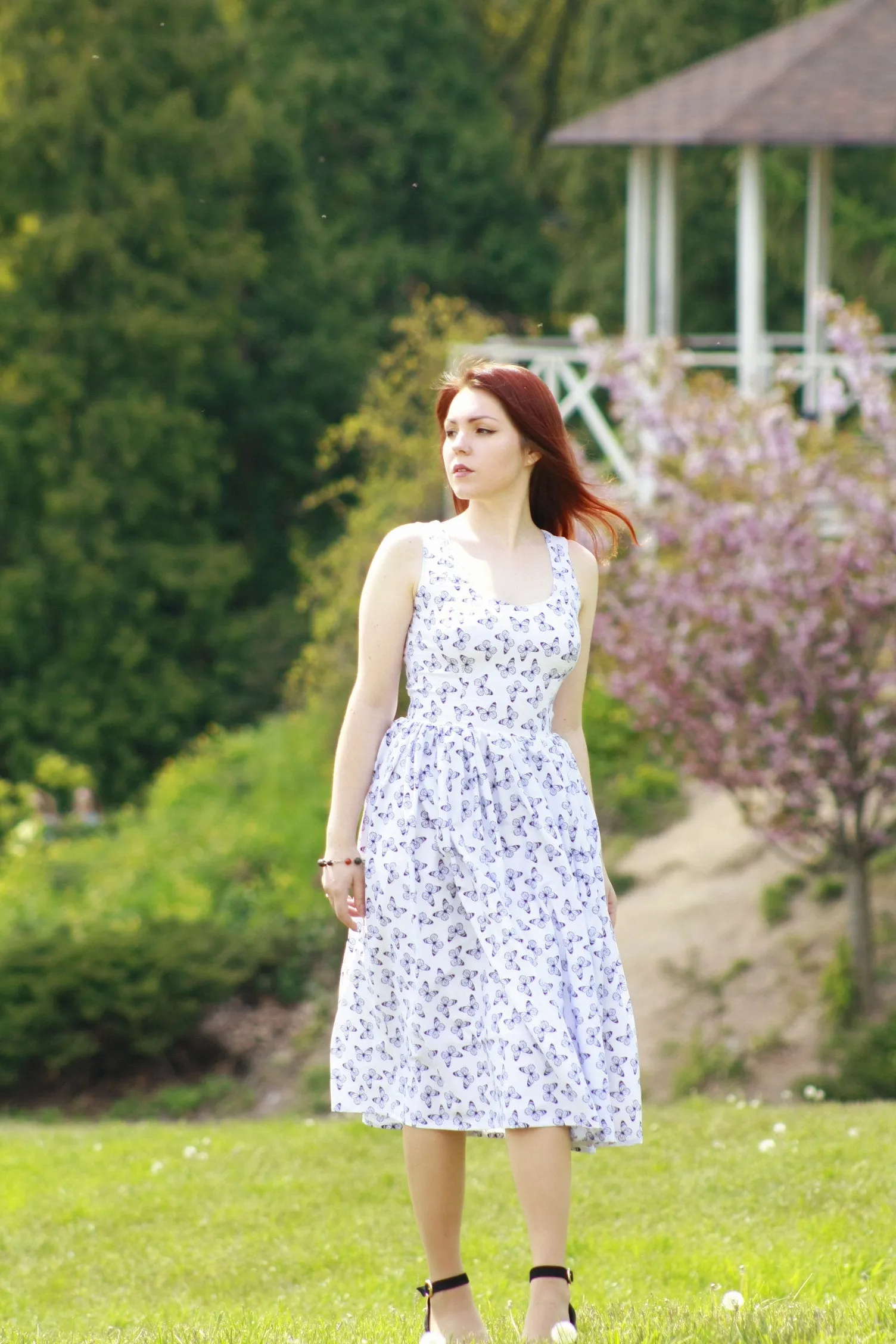 Luxurious dress windage style dress Summer dress dress with butterfly