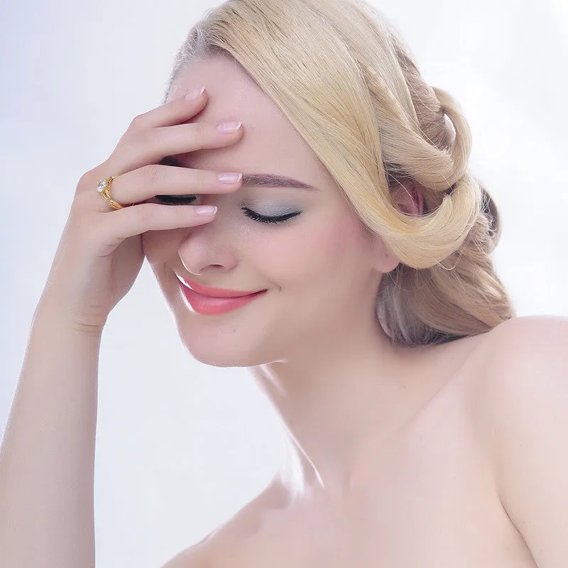 Luxurious Hollow Gold/Silver Plated Crystal Ring