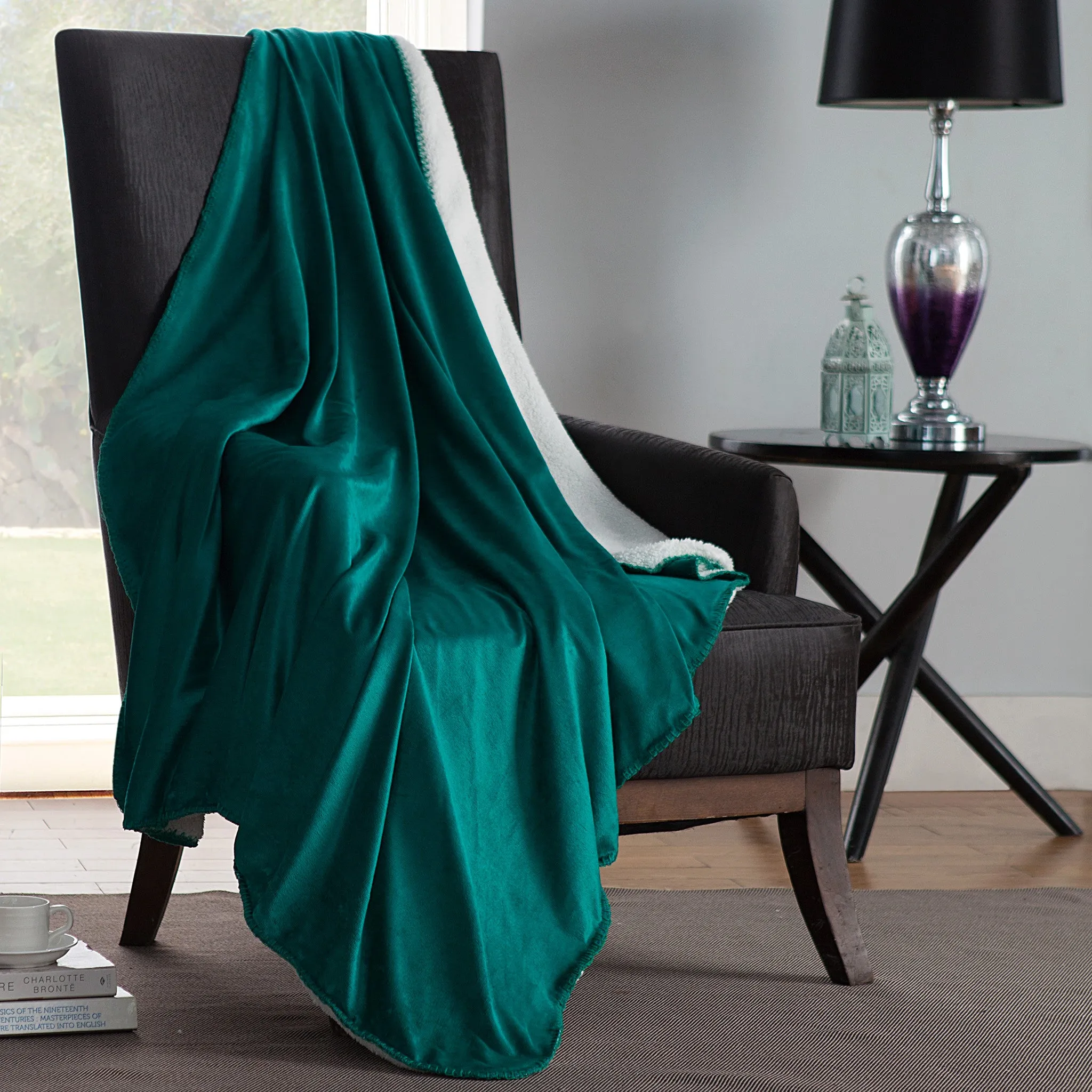 Solid Plush Throw In 50X60 In Teal