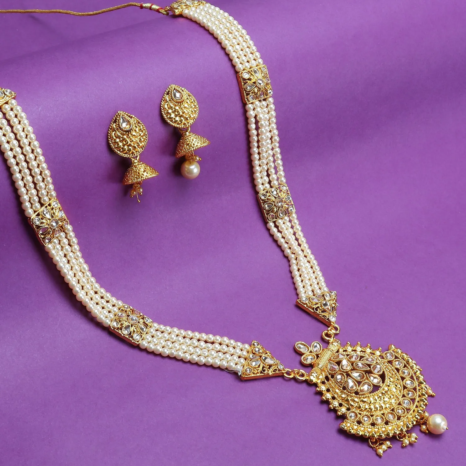Sukkhi Luxurious LCT Gold Plated Long Haram Necklace Set For Women